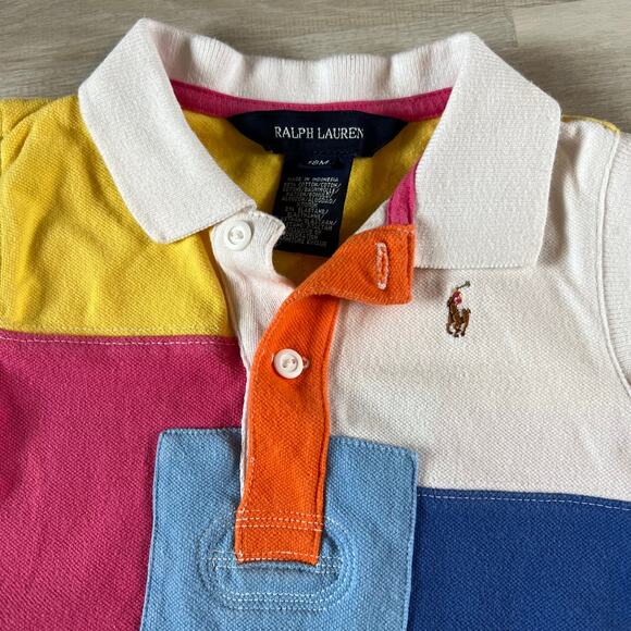Ralph Lauren Colorful Patchwork Polo Dress Baby Sz 18 Months - Picture 3 of 5